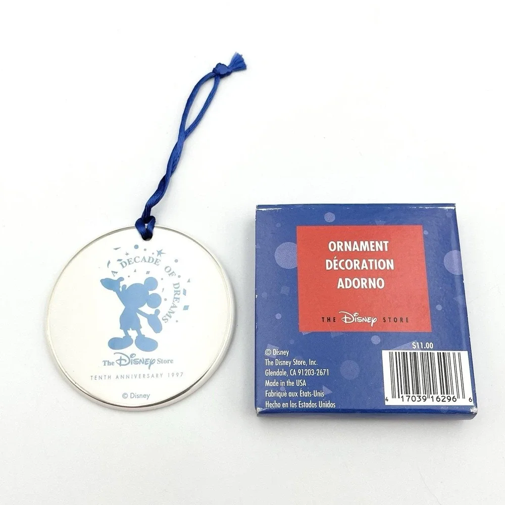 Disney Store‎ 10th Anniversary Mickey Mouse and Friends Christmas Disc Ornament